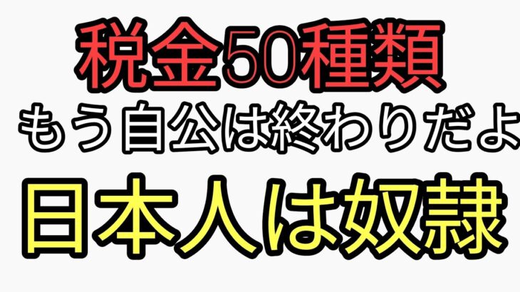 日本は税金世界一の重税低福祉の闇の国　税金50種類　働いたら負け