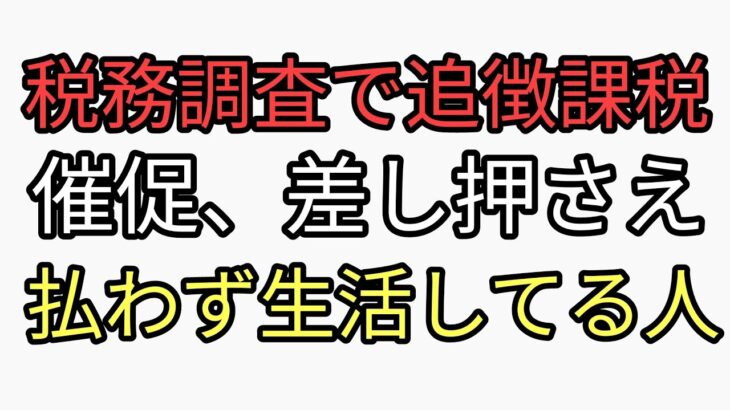 税務調査に入られ追徴課税くらい催促、差し押さえも税金払わず生活している人