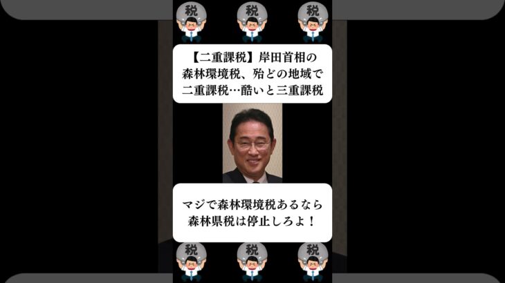 『【二重課税】岸田首相の森林環境税、殆どの地域で二重課税…酷いと三重課税』に対する世間の反応