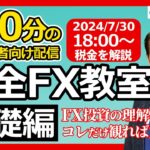 【FX】税金のお話　しくみが解るようになるライブレクチャー🔰安全FX教室（基礎編）　 2024/7/30　18:00～