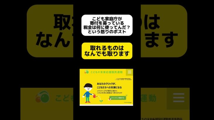 こども家庭庁が寄付を募っており｢税金は何に使っているのか？｣と怒り #shorts