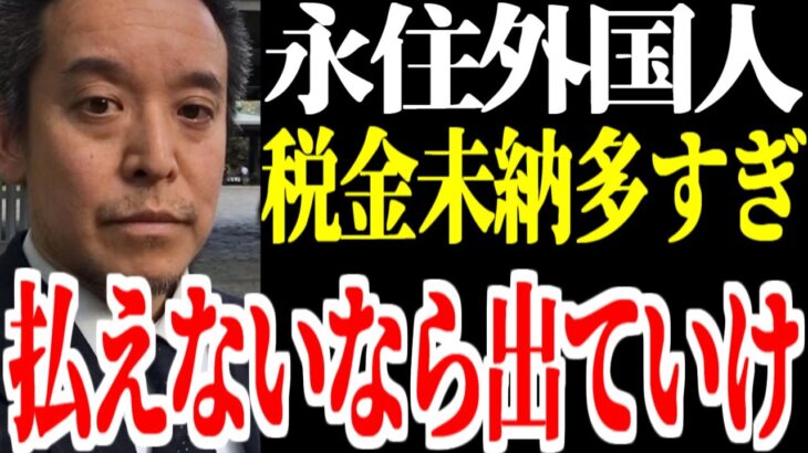 【浜田聡】永住外国人の税金滞納率が高すぎ！しかも開き直って払わない！「払えないなら出ていってください」【NHK党】