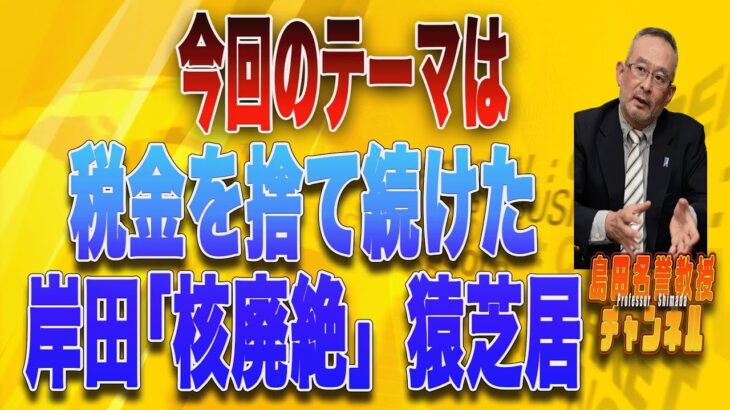 島田名誉教授チャンネルLIVE115  今回のテーマは《税金を捨て続けた岸田｢核廃絶」猿芝居》です