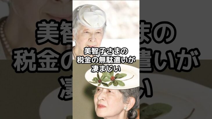 美智子さまの 税金の無駄遣いが凄まじい