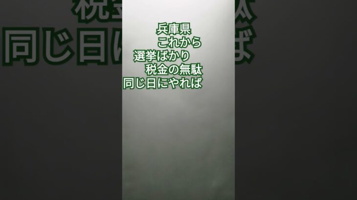 兵庫県　これから　選挙ばかり　税金の無駄でしょ　一緒にやれば？　同じ日にやればいいのでは？　同日選挙　選挙　税金の無駄遣い　税金　税金もったいない