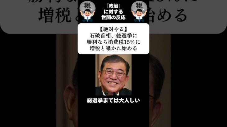 『【絶対やる】石破首相、総選挙に勝利なら消費税15％に増税と囁かれ始める』に対する世間の反応