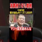 【消費税15％増税】家計負担は年11万7千円に #消費税 #消費税廃止 #石破茂