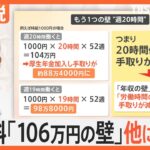 保険料「106万円の壁」撤廃へ　残るもうひとつの壁“週20時間”　税金「103万の壁」の進展は？【Nスタ解説】｜TBS NEWS DIG