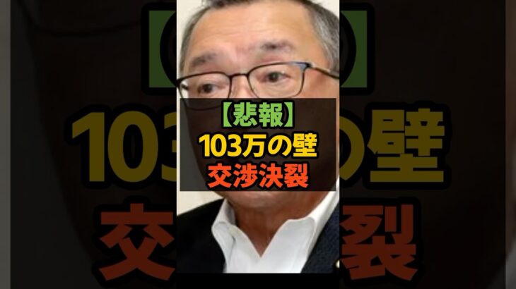 悲報 103万の壁　交渉決裂 #税金 #103万の壁 #国民民主 #宮沢洋一