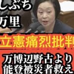 立憲痛烈批判😡税金の無駄遣い万博辺野古より能登被災者のために税金をまわせ2024年12月12日くしぶち万里国会質問