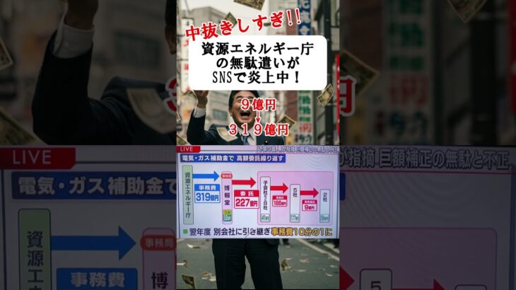 【衝撃】9億円の仕事に319億円！？税金の無駄遣いがSNSで炎上中！#税金の無駄遣い #炎上 #資源エネルギー庁 #税金問題 #319億円の謎 #国民の声 #社会問題 #政治ニュース #注目の話題