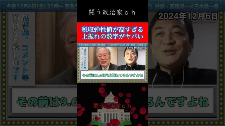 【玉木雄一郎】確実に税金取り過ぎ　#国民民主党 　#shorts　#玉木雄一郎