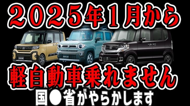 【軽自動車】２０２５年１月から、税制度が変わり軽自動車に莫大な税金がかかる事が判明！軽自動車に乗れなくなります。