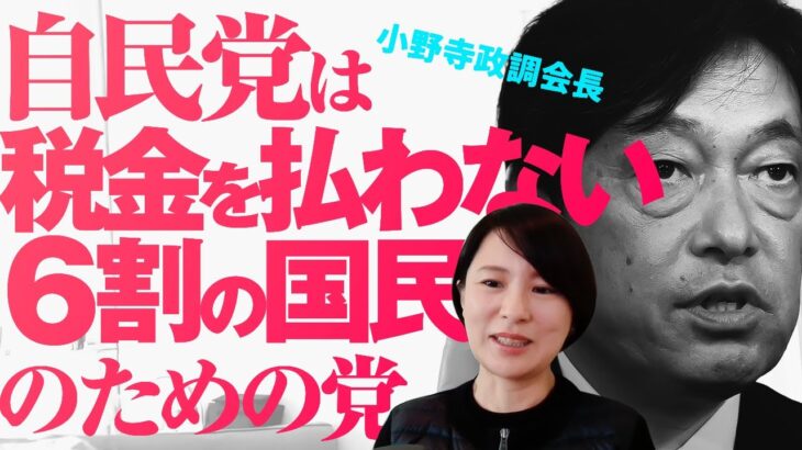 小野寺政調会長「自民党は税金を払わない６割の国民のための党」