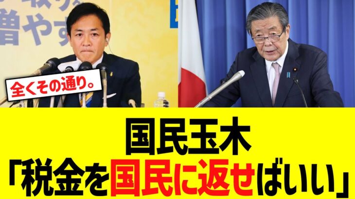 国民玉木「税金を国民に返せばいい」