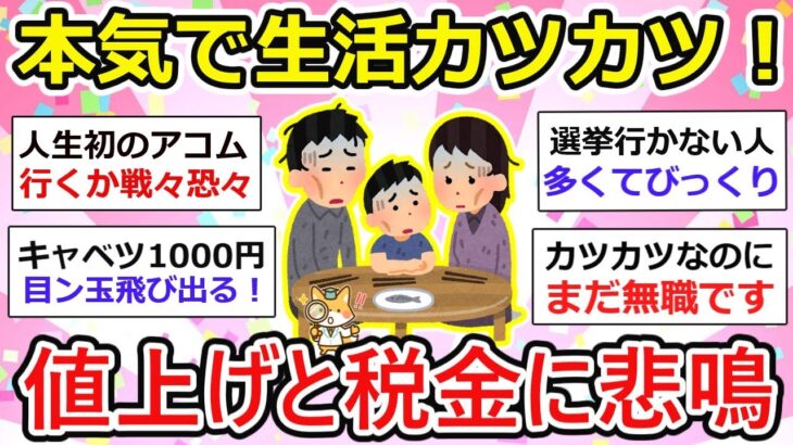 【有益】本気で生活がカツカツ！値上げ＆税金ラッシュのリアルな家庭事情【ガルちゃん】