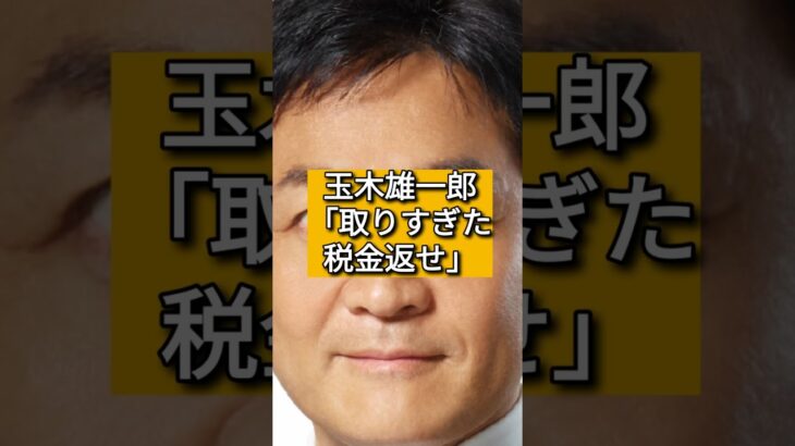 玉木雄一郎「取りすぎた税金返せ」