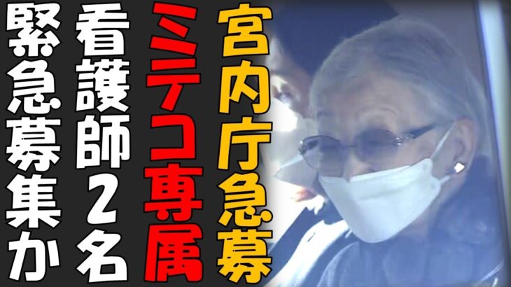 ミテコの税金浪費実態　専属看護師２名の追加募集？　８年以上の実務経験者を緊急募集する宮内庁