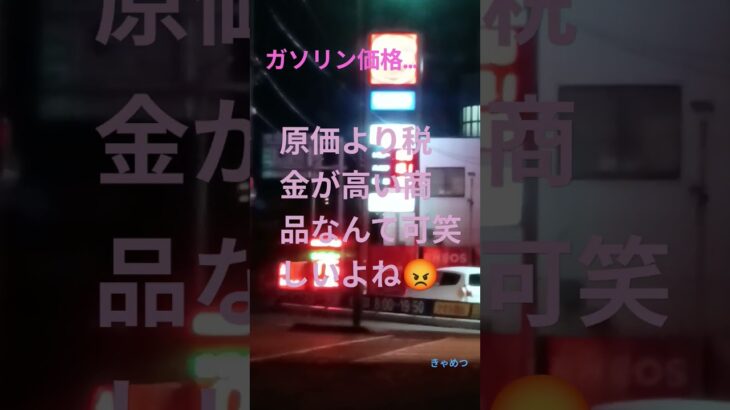 ガソリン価格の値上げが今日あるらしい😱原価より税金の方が高いなんて😤何とかなんないの?国会さん😡　トラックちゃん