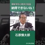 朝鮮学校に都民の税金「納得できないね！」　石原慎太郎