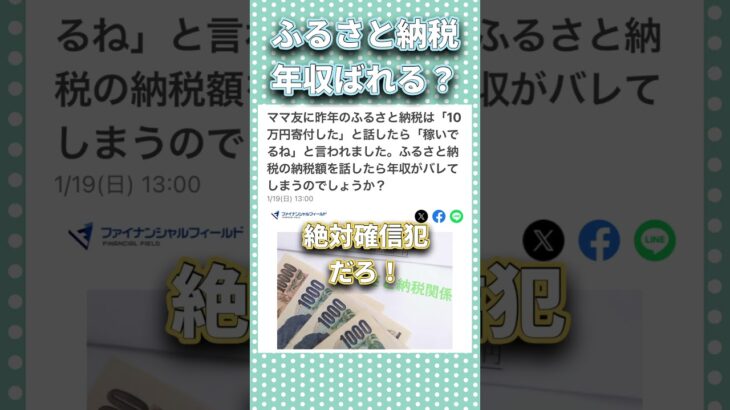 ふるさと納税額を公表したら年収がバレた？？#納税#税金#悩み