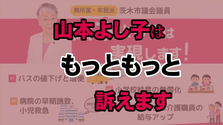 山本よし子 税金の使い道を変えよう【茨木市議会議員 無所属・市民派】