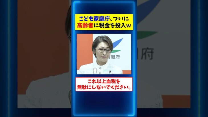 こども家庭庁、ついに高齢者に税金を投入www