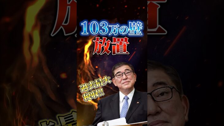 【過去最大税金】103万円の壁 放置!?　#石破茂 #政治 #ニュース #税金 #国民民主 #103