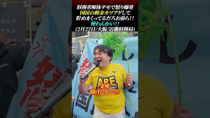 財務省解体デモで怒り爆発「国民の税金カツアゲして貯めまくってるだろっお前ら!!使わんかい!!」2月22日大阪近畿財務局#財務省解体 #財務省解体デモ #財務省デモ #財務省解体デモ6回目 #財務省の犬