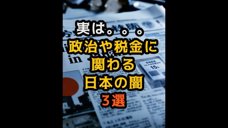 政治や税金に関わる日本の闇3選　#雑学 #政治 #税金 #消費税 #社会保険 #ふるさと納税 #闇