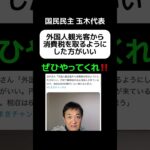 【ぜひ】国民民主玉木代表｢外国人観光客から消費税を取るようにした方がいい｣ #shorts