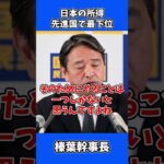 日本の所得 先進国で最下位  税金取り過ぎ / 国民民主党 榛葉幹事長 会見