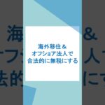 海外移住節税＆オフショア法人で無税にする方法 #海外移住節税 #海外移住 #オフショア法人 #タックスヘイブン #無税 #法人節税