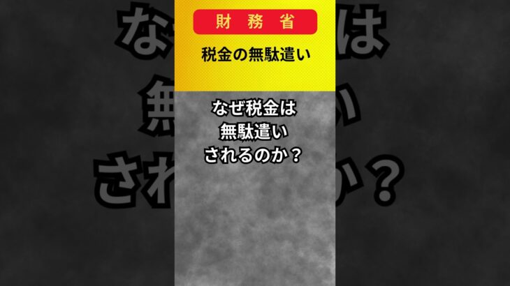 【財務省】税金の無駄遣い