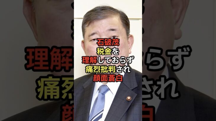 石破茂税金を理解しておらず痛烈批判され顔面蒼白