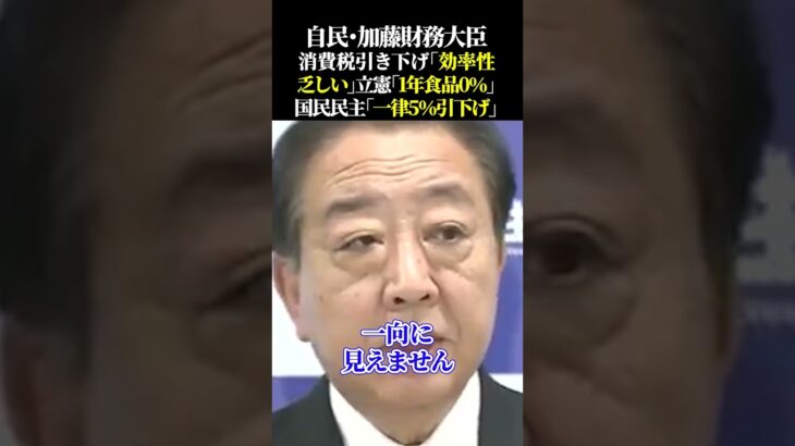 自民・加藤財務大臣消費税引き下げ「効率性乏しい」立憲「1年食品0％」国民民主「一律5％引下げ」 #消費税減税 #消費税増税 #消費税 #財務省 #宮沢洋一 #減税 #増税 #生活苦 #物価高