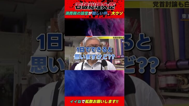 石破首相、消費税の減税対応には1年かかる←1日で出来るで？速攻ウソばれて大炎上！ #石破茂 #石破政権 #自民党 #公明党 #立憲民主党