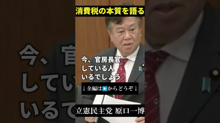 【立憲・原口一博】メディアでは報じない消費税の本質を追及！導入時と話しが違う！　【衆議院財務金融委員会2025年5月16日】ショート