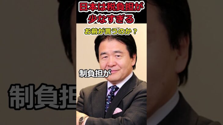 日本は税負担が少ない国だと言いきる竹中平蔵⇒国民負担率50％なんですが… #shorts #税金 #消費税 #減税 #社会保険 #竹中平蔵 #trending #news #youtubeshorts