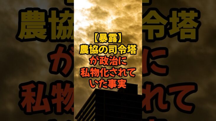 【暴露】JA全中を潰した男の正体とは#百姓一揆 #農家 #農林水産省 #税金 #政治 #消費税 #自民党