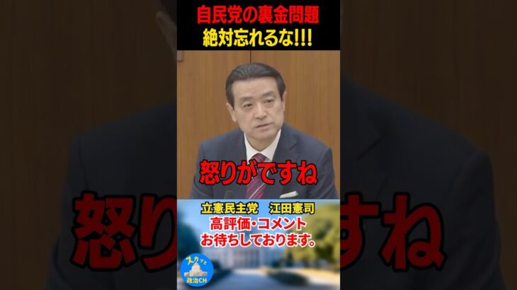 【江田憲司】自民党の裏金問題絶対に忘れるな！税金一揆がそろそろ起きるか？#江田憲司 #納税ボイコット #shorts #ザイム真理教