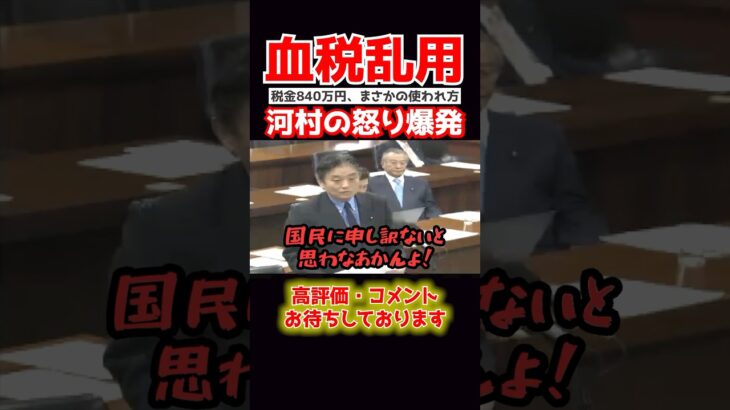 【河村たかし】「税金で何してんの!?」河村さんが無駄な税金を使う財務省をボコボコにに… #国会中継 #政治 #shorts