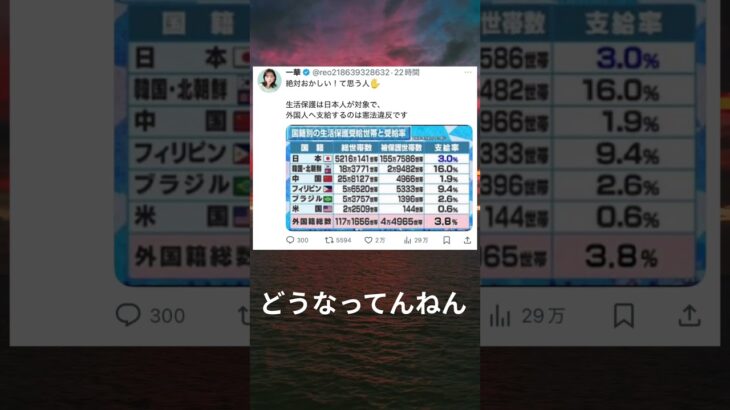 【税金の行方】生活保護の現状をデータで分析！外国人の受給率 #twitter #shorts  #生活保護 #税金