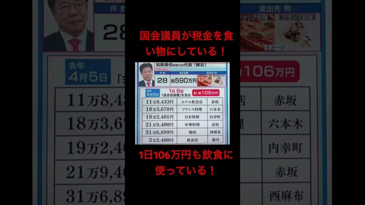 国会議員が税金を食い物にしている！