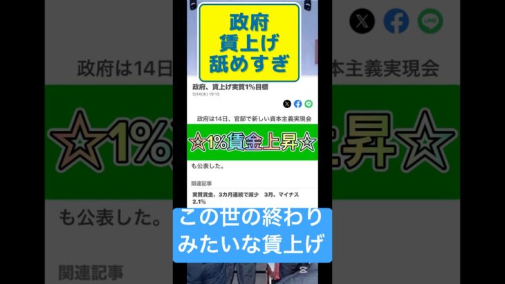 朗報　政府が賃上げ？をするそうです。#日本政治 #政治 #選挙 #ニュース #石破政権 #石破 #石破茂 #自民党 #選挙行こう #立憲民主党 #賃金#税金#税金の無駄遣い