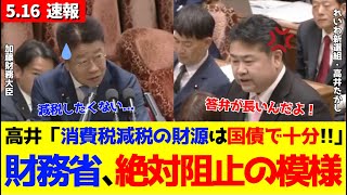 【消費税減税】れいわ新選組・高井「消費税は国債で十分！国民もマスコミも国会議員も財務省に騙されるな！」加藤財務大臣「安定的な財源が必要で消費税は…」#高井たかし #石破茂 #財務省解体