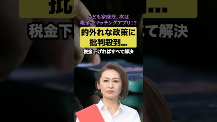 こども家庭庁、次は税金でマッチングアプリ！？😳的外れな政策に批判殺到‼︎#こども家庭庁 #三原じゅん子 #自民党 #マッチングアプリ