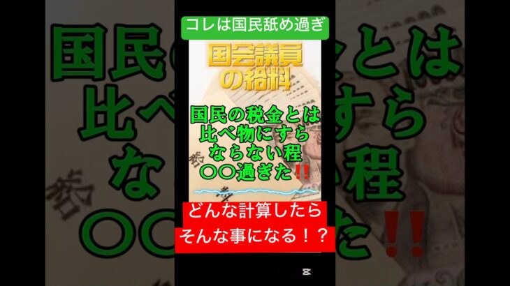 国会議員の給料が国民への侮辱としか思えない程〇〇だった！！？#自民党 #政治 #日本政治 #石破 #選挙 #石破政権 #ニュース #立花孝志 #石破茂 #自民党 #国会議員#財務省#給料#税金