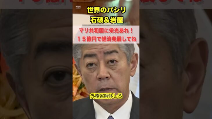 【税金泥棒】石破政権、アフリカ・マリに15億円超のバラマキ！米国の穴埋めか！国民には増税なのに！ #海外バラマキ #マリ共和国 #石破茂 #税金の無駄遣い #USAID #キックバック