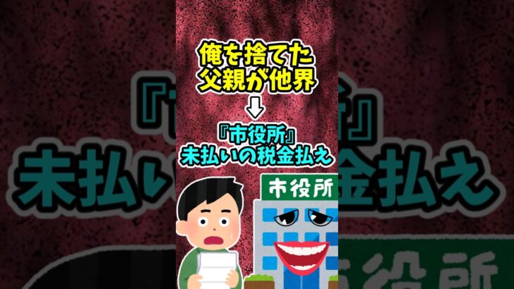 俺を捨てた父親が亡くなり、税金を払えと連絡がきた　　　　　　　　　　　　.　　　　　　　　　　　　　. 　　　　　　　　　　　【 修羅場 泣ける話 感動する話 】 #2ch #猫 #犬 #Shorts